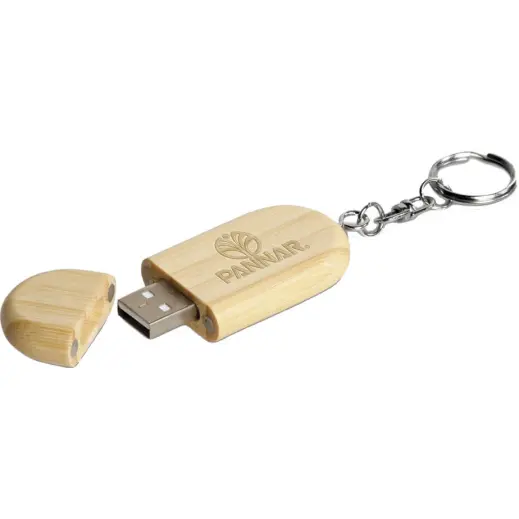 Okiyo Benkyou Bamboo Flash Drive Keyholder - 8GB Branded